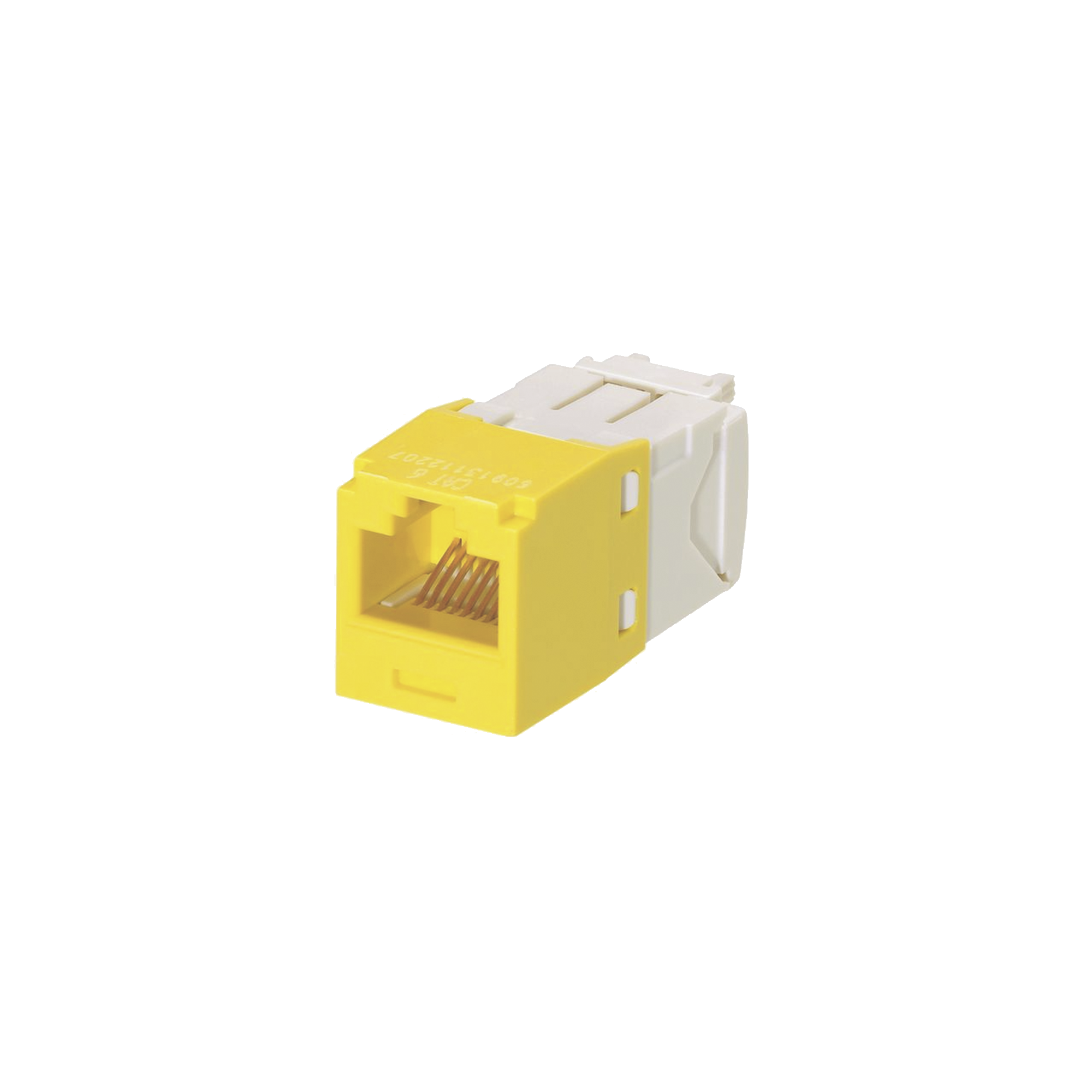 Conector Jack RJ45 Estilo TG, Mini-Com, Categoría 6, de 8 posiciones y 8 cables, Color Amarillo Conector Jack RJ45 Estilo TG, Mini-Com, Categoría 6, de 8 posiciones y 8 cables, Color Amarillo
